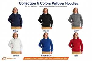 Sweat-shirt à capuche bleu marine pour homme, décontracté, uni, à manches longues, avec poche kangourou - Product Image 6