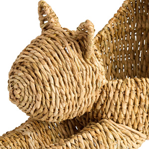 Cesta de Almacenamiento para Gatos de Jacinto de Agua Tejida a Mano, Linda Cesta de Animales Tejida, Organizador de Juguetes para Niños, Decoración para Cuarto de Bebé/Hogar - Product Image 4