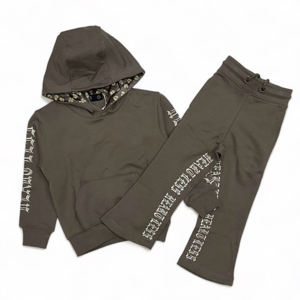 Tenues personnalisées pour tout-petits, ensembles de survêtements à fermeture éclair en coton et polyester pour enfants, sweats à capuche à fermeture éclair pour garçons et filles - Product Image 6