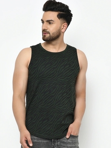 Camiseta sin mangas con estampado animal para hombre, cuello redondo, estilo casual, tejido ajustado - Product Image 4