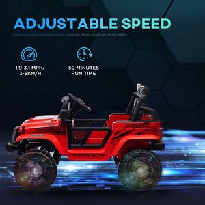 Auto Elettrica 12V per Bambini con Telecomando, 4 Ruote Ammortizzate, Velocità Massima 3 MPH, Musica, Clacson e Luci Rosse - Product Image 6