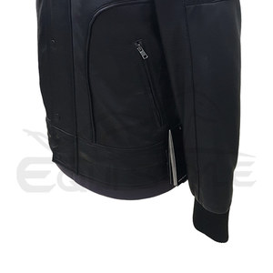 High Quality Lambskin Leather <b>Jacket</b> <b>Black</b> Quilted Biker Style <b>Long</b> Sleeves <b>Men</b> Zipper Closure Winter <b>Jacket</b> - Product Image 4