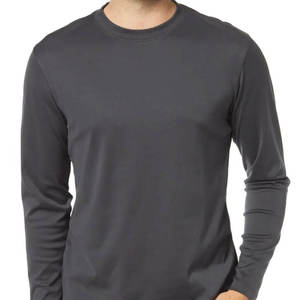 High Quality Full Sleeve T <b>Shirt</b> for <b>Men</b> 100% Cotton Plain Black Clothes Fashion <b>Men's</b> Breathable Round Neck Long Sleeve T-<b>shirt</b> - Product Image 5