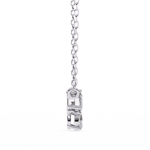 Collier Pendentif en Argent 925 Or Rose avec Moissanite Taille Émeraude, Chaîne à Maillons Géométriques, Ras-de-cou Minimaliste, pour Mariage et Usage Quotidien, Unisexe - Product Image 2