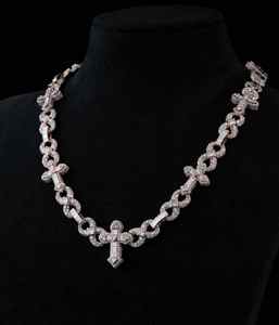 Collar FINIXGEMJEWEL para Hombre, Estilo Hip Hop Miami Cuban Link, Forma de Corazón Cristiano, 15 mm, 18 Pulgadas de Largo, Plata de Ley 925 con Moissanita - Product Image 2