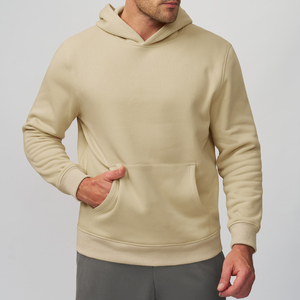 Custom Heavyweight Fleece <b>Men's</b> Hoodie <b>Plain</b> <b>Black</b> Cotton Blend Pullover <b>Sweatshirt</b> With Kangaroo Pocket - Product Image 4