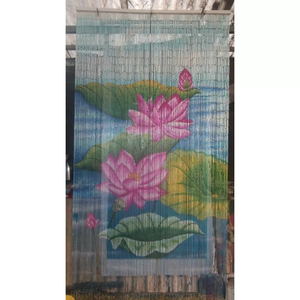 Handmade Bamboo Beaded Curtain Vertical Bohemian Design Eco-Friendly Blackout Ceiling Installation for Octagonal <b>Windows</b> - Product Image 3