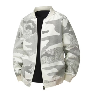 <b>Camo</b> Design Men's Casual Wear Bomber <b>Jackets</b> Windproof Long Sleeves Zipper Up Stand Collar Men's Outerwear Bomber <b>Jackets</b> - Product Image 1