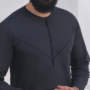 Jubbah Thobe à col rond et manches longues, de haute qualité, fabriqué en usine, vente directe, robe longue boutonnée, Thobe islamique - Product Image 5