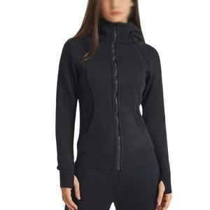 Sudaderas con capucha para mujer, diseño personalizado, al por mayor, para otoño, gimnasio, entrenamiento, 100% algodón polar, ecológicas, color liso, cremallera completa, holgadas, para exteriores - Product Image 4