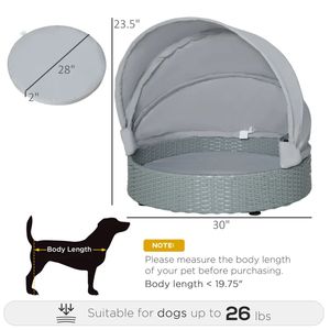Cuccia per Cani in Memory Foam Grigia con Baldacchino Pieghevole, Divano Rialzato per Animali Domestici di Piccola Taglia, Uso Interno, Rimovibile, Lavabile, con Funzione Rinfrescante - Product Image 1