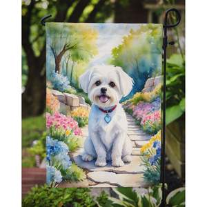 Bandera de jardín de camino de primavera maltés Multicolor, Bandera de buzón decorativa y ilustraciones de Patio para patio, camas de flores, Bandera de tamaño de jardín - Product Image 3