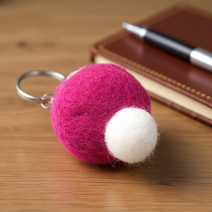 Pink Design Felted Plush <b>Key</b> Ring Unique Stylish <b>Key</b> <b>Chains</b> - Product Image 3