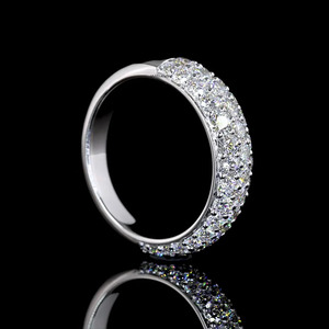 Anillo de Boda con Diamantes Cultivados en Laboratorio, Corte Redondo, Multihileras, Chapado en Rodio, Oro de 10K, 14K, 18K, Plata 925, 935, Regalo para Fiestas - Product Image 4