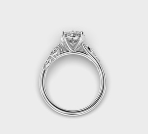 Anillo de Compromiso con Diamante Ovalado, Oro Blanco de 18K, Engaste de Garras, Bañado en Rodio, Regalo de Boda Clásico, Joyería Fina para Mujer - Product Image 2
