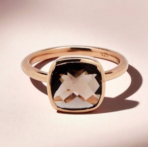 15 MM <b>Cushion</b> Faceted Smoky Quartz Gemstone Women <b>Ring</b> - Wholesale Gold Plated <b>Rings</b> - Handmade Bulk Price <b>Ring</b> - Product Image 3