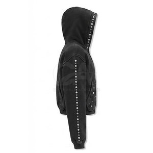 Custom Women <b>Rhinestone</b> <b>Hoodies</b> With Crystal Detail Design Premium Material Stylish Apparel Wholesale Manufacturing - Product Image 4