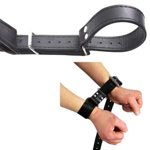 Menottes en cuir véritable avec sangles à boucle réglables pour un ajustement sécurisé - Product Image 4