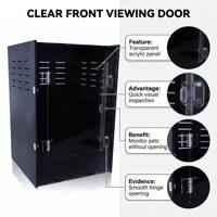 Cage d'élevage empilable en PVC noir pour gecko à crête, panneau détachable, montage facile, boîte de transport, terrarium pour reptile, économie d'expédition