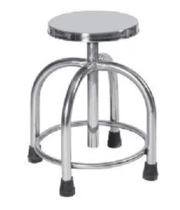 Stainless Steel Medical Patient Revolving Stool Height Adjustable Operating Room Examination Stool with <b>Footrest</b> - Product Image 1