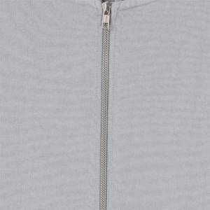 Sweat à capuche gris zippé pour homme, 100 % coton molletonné, coupe classique, couleur unie, décontracté, pour l'automne - Product Image 5