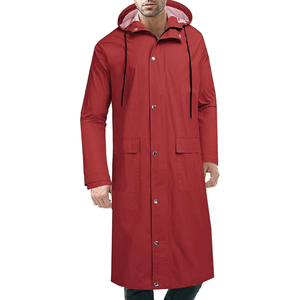 Impermeable de Poliéster Personalizado, Largo, con Cierre Frontal, Chaqueta Impermeable con Capucha, Ropa Exterior Utilitaria, para Viajes, Casual, Resistente a la Intemperie - Product Image 4