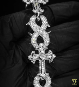 Cross Cuban Link <b>Chain</b> Spikes Hip Hop <b>Iced</b> <b>Out</b> Bling Jewelry Moissanite Diamond Luxury Necklace Pass Diamond Tester - Product Image 2