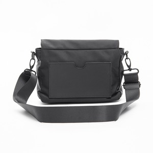 Petit sac à bandoulière noir en sergé, sac simple à une épaule, sac d'affaires portable et polyvalent, sac imperméable - Product Image 3