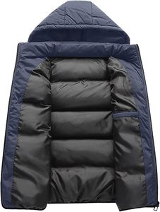 Chaleco Acolchado Reversible con Capucha para Hombre, Relleno de Poliéster, Chaqueta sin Mangas con Cierre y Bolsillos para Invierno - Product Image 4