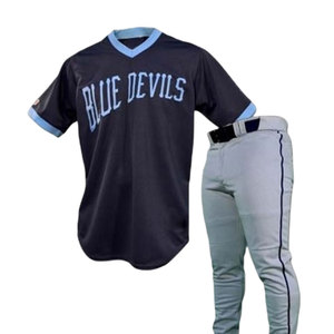 Conjunto de Uniforme de Béisbol Personalizado – Camiseta de Béisbol Azul Marino y Pantalón Gris, Uniforme Deportivo para Hombre, Fabricante OEM - Product Image 1