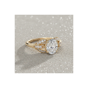 Lab Grown Diamond Vintage Engagement <b>Ring</b> 14K Rose Gold Plated Cut <b>Split</b> Shank Bridal <b>Ring</b> for Certified Luxury - Product Image 1