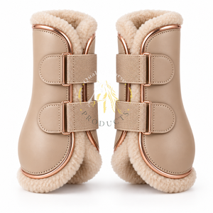 Bottes de protection pour chevaux, dotées de matériaux de qualité, d'un ajustement confortable et de fermetures pratiques pour l'entraînement. - Product Image 1