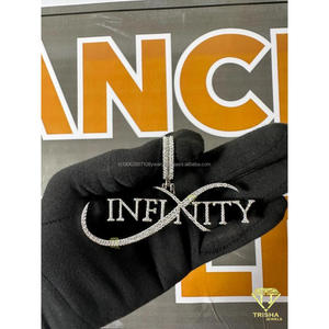 Colgante Infinito de Plata de Ley 925 Hecho a Mano con Piedras de Moissanita de Alto Brillo para un Look Atemporal - Product Image 6