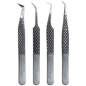 Pinzas Profesionales Antideslizantes de Acero Inoxidable para Extensión de Pestañas, Punta de Fibra, Volumen de Pestañas, Logotipo Personalizado, Marca Privada - Product Image 1