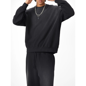 Sweat-shirt personnalisé pour hommes et femmes, effet délavé, coupe ample, col rond vintage, streetwear, OEM ODM en gros - Product Image 3