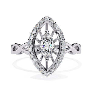 Bague de mariage classique pour femme en or jaune plaqué or rose 14k-22k, sertie d'un diamant naturel taille ovale couleur D - JEWELLERY PLANET - Product Image 2