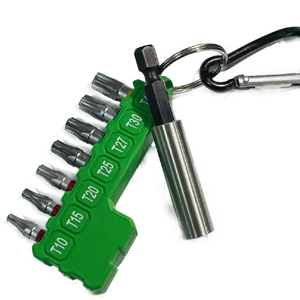 Mrm 8-Piece <b>Bit</b> Key Chain with <b>Bit</b> Holder for Impact <b>Drill</b> Wood Drilling Zinc Finish 13cm Length-Always Carry Easy Take T10-T40 - Product Image 1