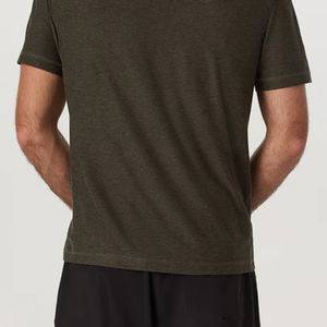 T-shirt de sport pour homme, coupe ample, couleur unie, col rond, style décontracté, pour les acheteurs en gros, service OEM, design personnalisé, prix abordable. - Product Image 5