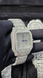 Montre entièrement sertie de diamants, mouvement automatique, fabrication artisanale de luxe, montres hip-hop entièrement serties de diamants, montres en moissanite VVS pour hommes - Product Image 2