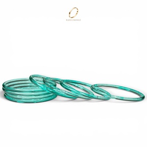 Juego de Brazaletes de Cristal Kashmiri Azul Jelly de Alta Calidad, Joyería India Moderna para Bodas y Fiestas a Precio de Mayoreo - Product Image 1