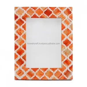 Design moderne de luxe cadre photo en bois de taille personnalisée cadre photo incrusté d'os pour la décoration de table à la maison artisanat Kiswah à forte demande - Product Image 1