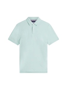 Men's <b>Light</b> <b>Blue</b> Short Sleeve <b>Polo</b> <b>Shirt</b> Cotton Oxford Fabric Breathable Casual Style Regular Fit Solid Color Woven Design - Product Image 2