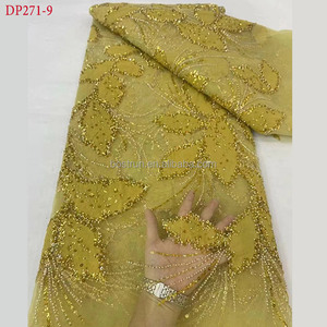 DP271 tela <span class=keywords><strong>de</strong></span> encaje brillante con cuentas <span class=keywords><strong>de</strong></span> tul pegado para boda/vestido <span class=keywords><strong>de</strong></span> noche 5 yardas - Product Image 4