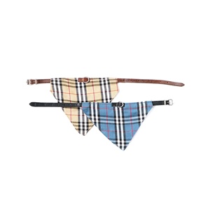 Personalized 100% Genuine Leather <b>Dog</b> <b>Collar</b> With Checkered Handkerchief Top Indian Supplier Wholesale Manufacturer - Product Image 6