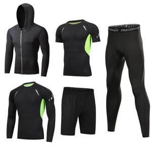 Conjunto de Compresión Personalizado, Camiseta de Compresión de Manga Larga, Pantalones Cortos de Compresión, Secado Rápido, Absorción de Humedad, Elástico, para Fitness, Gimnasio, Running - Product Image 3