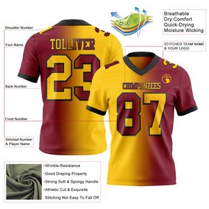 Camiseta de Fútbol Americano para Clubes Deportivos, Tejido Transpirable, Transferencia Térmica, Nombre y Número del Jugador Personalizados, Proveedor de Uniformes - Product Image 2