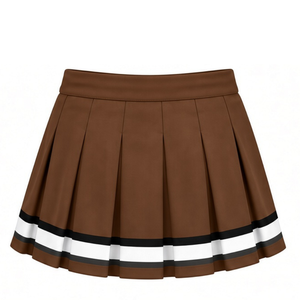 Jupe plissée marron sublimée pour cheerleading, bas de tenue sportive d'équipe, vêtements d'entraînement, performance et compétition - Product Image 2
