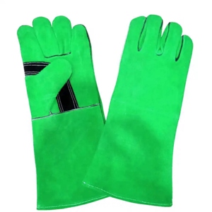 Gants de soudage en cuir de vachette pleine fleur haute performance, antistatiques, antidérapants, renforcés, résistants à l'abrasion, avec manchette de sécurité - Product Image 4