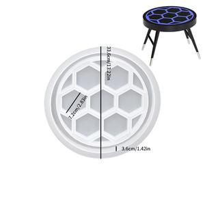 Moule en silicone pour résine époxy, table de bureau en sable mouvant, table ronde en nid d'abeille - Product Image 6