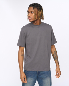 Camiseta Casual de Manga Corta para Hombre, Corte Regular, Color Gris, Cuello Redondo, Algodón, Diseño Liso, Tejido Jersey - Product Image 3